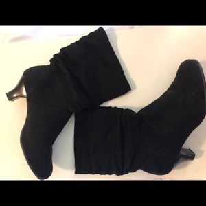 Aerosoles Black 3/4 Suede Boots Size 7